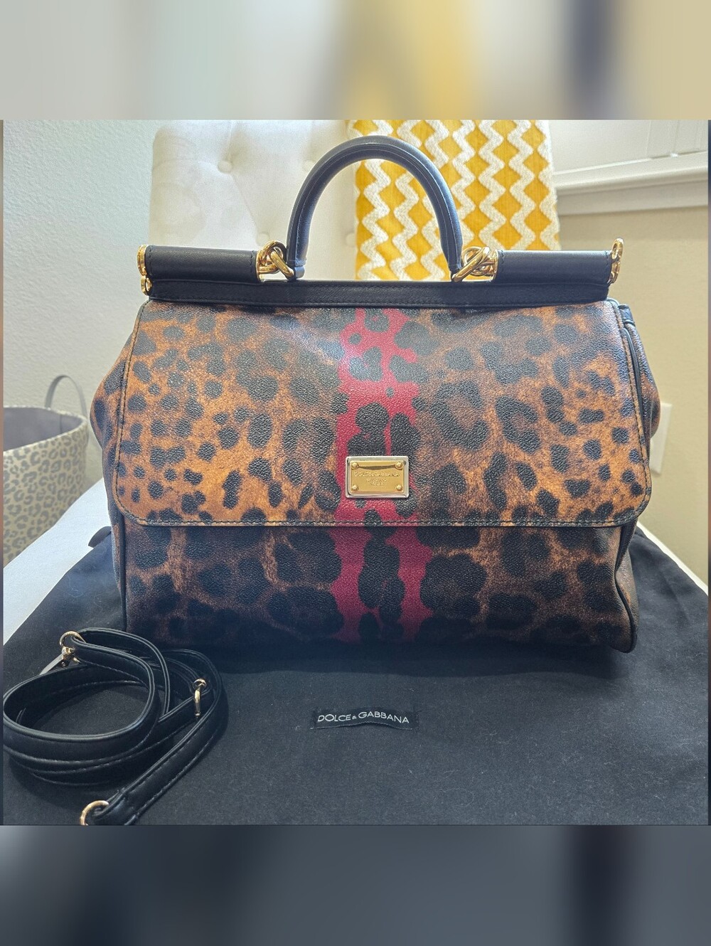 Dolce & Gabbana Bag. Authentic Dolce & Gabbana Leopard Print Satchel